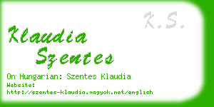 klaudia szentes business card